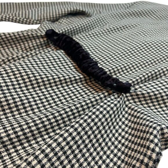 Vintage D.B.Y. Dress Womens 9 Black Checkered Velvet Chelsea Collar Pencil Dress - Picture 13 of 14